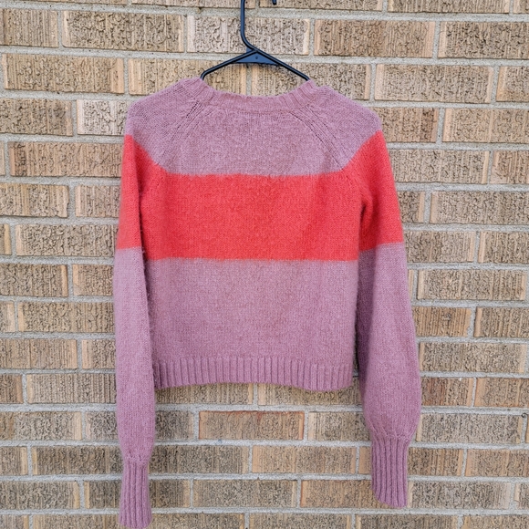AllSaints Lou Uno Jumper Wool Blend Sweater Rose Lave Orange Spripe Small - Picture 10 of 11